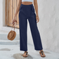 ✨Neuheiten & Sonderangebote – Damenhose mit hoher Taille, Kordelzug und geradem Bein