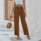 ✨Neuheiten & Sonderangebote – Damenhose mit hoher Taille, Kordelzug und geradem Bein