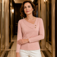 Damen Schickes Asymmetrisches V-Ausschnitt Top