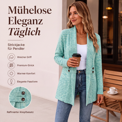 Damen lässiger zweireihiger Strickcardigan