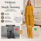 Damen Schickes Asymmetrisches Oberteil & Weites Bein Hosen-Set