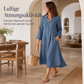 Legeres Damen-Kleid mit V-Ausschnitt und Taschen