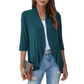 Damen-Cardigan mit 3/4-Ärmeln und offenem Vorderteil