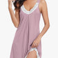 🌙👗50 % Rabatt！💤Elegantes Nachthemd mit V-Ausschnitt und Spitze