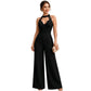 💎 Nr. 1 Hit + Direkt 50% + 4,9 Sterne！Damen Eleganter Neckholder Spitzen Plissee Weites Bein Overall