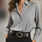 Vielseitiges, seidenweiches Satin-Langarmhemd für Damen