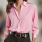 Vielseitiges, seidenweiches Satin-Langarmhemd für Damen