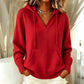🧥 Legerer einfarbiger Kapuzenpullover mit V-Ausschnitt für Damen – Bequem, vielseitig & perfekt für jeden Tag | Ideal für Alltag, Freizeit & gemütliche Stunden – Jetzt -50%!