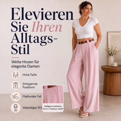 📢📢50%Rabatt!!!🎉✨Elegante hochtaillierte Weite-Hosen für Damen