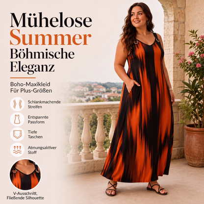 💨 Wer zögert, zahlt mehr – kein Scherz! Ärmelloses gestreiftes Kleid für Damen in Übergröße