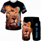 📢📢50%Rabatt!!!🎉✨Herren Freizeit-Set mit Tiermotiv: T-Shirt und Shorts