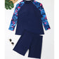 📢📢50%Rabatt!!!🎉✨Damen Plus-Size Langarm Badeanzug mit Shorts