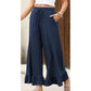 Legere Damen-Hosen mit weitem Bein und Rüschensaum