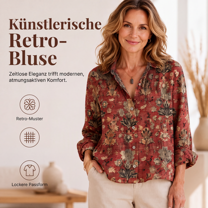 Damen Vintage-Bedrucktes Freizeithemd