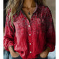 Damen Vintage-Bedrucktes Freizeithemd