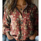 Damen Vintage-Bedrucktes Freizeithemd
