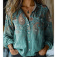 Damen Vintage-Bedrucktes Freizeithemd