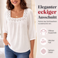 📢📢50%Rabatt!!!🎉✨Damen-Bluse mit Spitze und Häkelarbeit, eckiger Ausschnitt