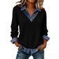 📢📢50%Rabatt!!!🎉✨Damen Shirt in Layering-Optik mit Denim-Kragen