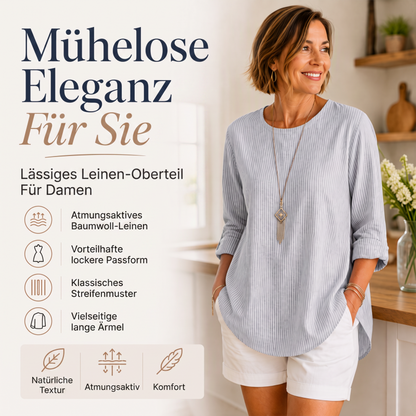 Leger gestreiftes Langarmshirt für Damen