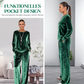 Zweiteiliges Samt-Set für Damen: Oberteil & Hose