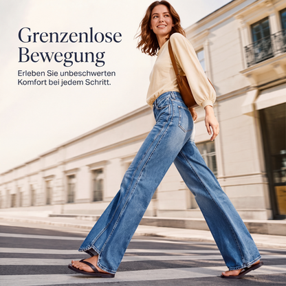 👖💙50 % Rabatt！⭐Weite hochtaillierte Jeans für Damen