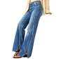 👖💙50 % Rabatt！⭐Weite hochtaillierte Jeans für Damen