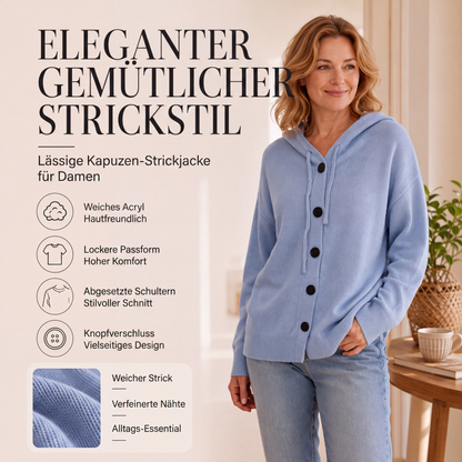 Damen-Strickcardigan mit Kapuze