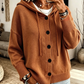 Damen-Strickcardigan mit Kapuze