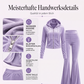 Damen-Samt-Set mit Reißverschluss-Kapuzenpullover und Schlaghose