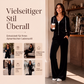 Damen-Samt-Set mit Reißverschluss-Kapuzenpullover und Schlaghose