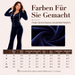 Damen-Samt-Set mit Reißverschluss-Kapuzenpullover und Schlaghose