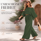 👚👖50 % Rabatt！🍂✨Damen-Off-Shoulder-Oberteil & Weite-Hosen-Set