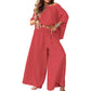 👚👖50 % Rabatt！🍂✨Damen-Off-Shoulder-Oberteil & Weite-Hosen-Set