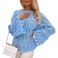 Locker sitzender Damen-Strickpullover mit Lochmuster