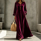 👗 50 % RABATT – Elegantes Damen Samt-Maxikleid mit Rüschenärmeln | Luxuriöser Vintage-Look für besondere Momente ✨