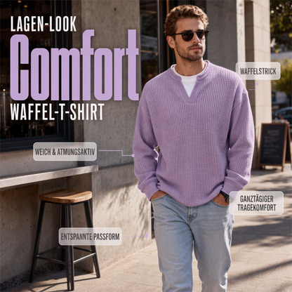 Waffel-T-Shirt für Schichtenkomfort