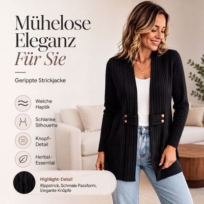 Gerippter Strickcardigan für Damen