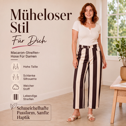 Lässig gestreifte Damen-Weithosen