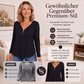 Langarmshirt mit Reißverschluss und V-Ausschnitt für Damen