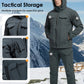 Warmes und winddichtes Set: Kapuzenjacke und Cargohose für Herren