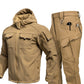 Warmes und winddichtes Set: Kapuzenjacke und Cargohose für Herren