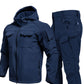 Warmes und winddichtes Set: Kapuzenjacke und Cargohose für Herren