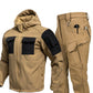 Warmes und winddichtes Set: Kapuzenjacke und Cargohose für Herren