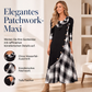 🌸 50 % RABATT – Damen Karo-Patchwork-Maxikleid mit A-Linien-Schnitt | Künstlerischer Stil trifft auf bequemen Alltagskomfort ✨