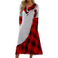 🌸 50 % RABATT – Damen Karo-Patchwork-Maxikleid mit A-Linien-Schnitt | Künstlerischer Stil trifft auf bequemen Alltagskomfort ✨