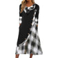 🌸 50 % RABATT – Damen Karo-Patchwork-Maxikleid mit A-Linien-Schnitt | Künstlerischer Stil trifft auf bequemen Alltagskomfort ✨