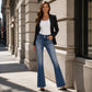 Bootcut-Jeans für Damen, mittlere Leibhöhe, stretch