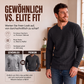 Herren-Hemd mit Waffelstrick und V-Ausschnitt in Slim-Fit-Passform
