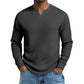 Herren-Hemd mit Waffelstrick und V-Ausschnitt in Slim-Fit-Passform